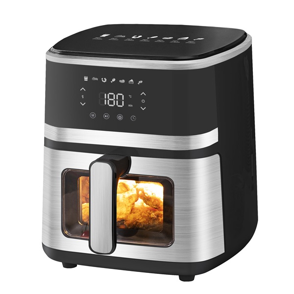 TOO AF-500-S 1400 W ezüst 5 L forrólevegős sütő (air fryer) digitális vezérléssel, betekintő ablakkal TOO AF-500-S 1400 W ezüst 5 L forrólevegős sütő (air fryer) digitális vezérléssel, betekintő ablakkal