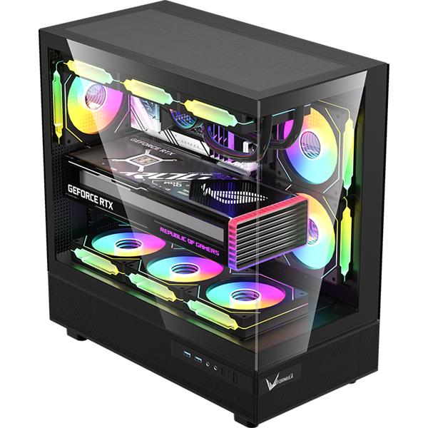 Formula Számítógépház -  (fekete, ablakos, ATX, 1xUSB3.0, 1xUSB2.0, 1xType-C) (CRYSTAL Z8 BLACK)
