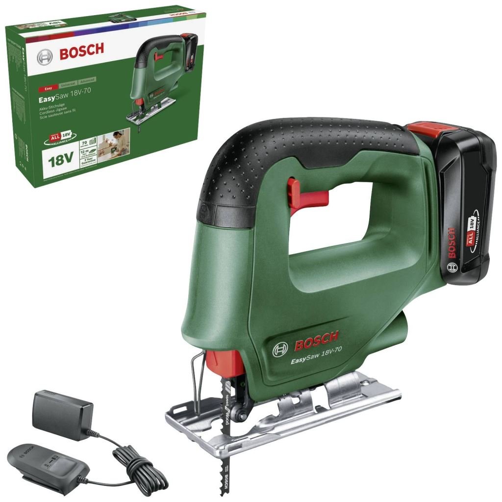 Bosch EasySaw 18V-70 akkus beszúrófűrész, 2,0 Ah-s akkumulátorral (0603012002)