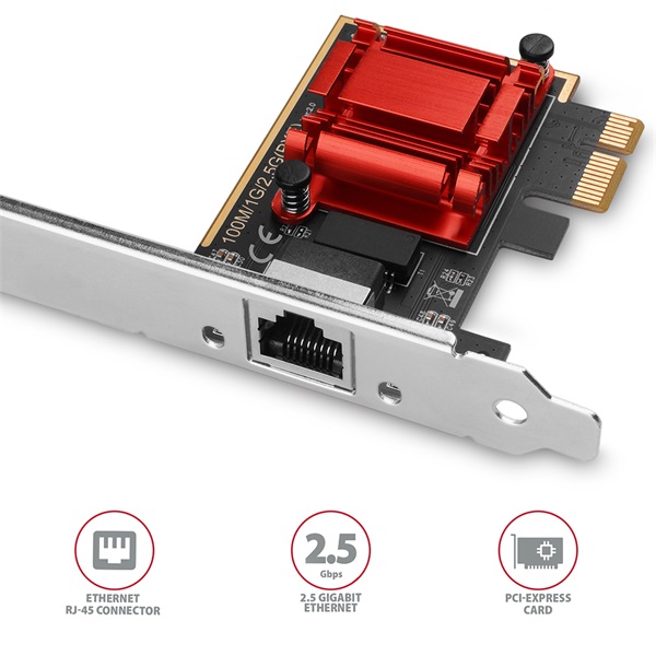 Axagon Gigabit Ethernet 1 sávos PCI-Express kártya (PCEE-G25)