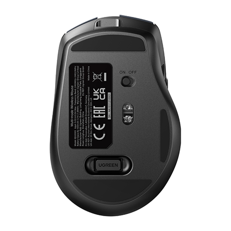 UGREEN MU006S Kettős üzemmódú Bluetooth 2,4 GHz USB-C vezeték nélküli egér Fekete