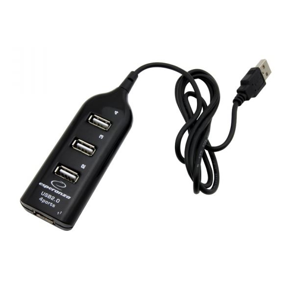 Esperanza EA116 USB 2.0 HUB 4 portos fekete