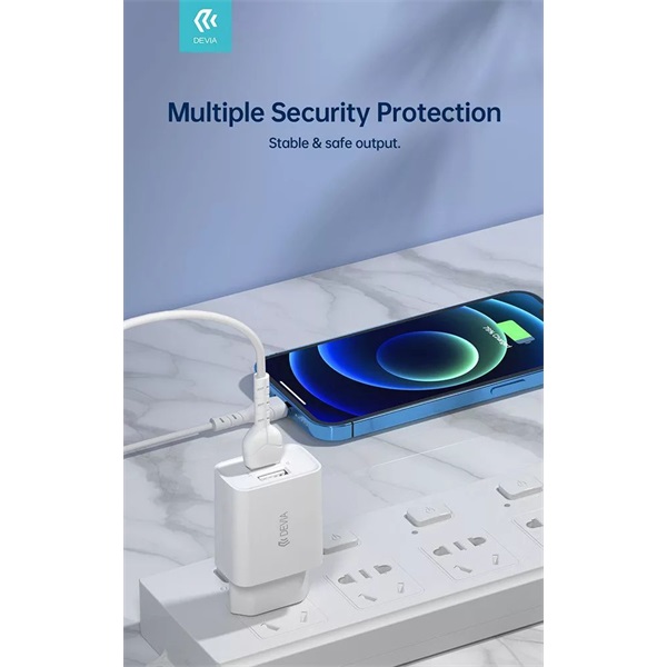 Devia ST361395 5V/2.4A Smart 2xUSB Hálózati töltő adapter + 1 m Lightning kábel Devia ST361395 5V/2.4A Smart 2xUSB Hálózati töltő adapter + 1 m Lightning kábel