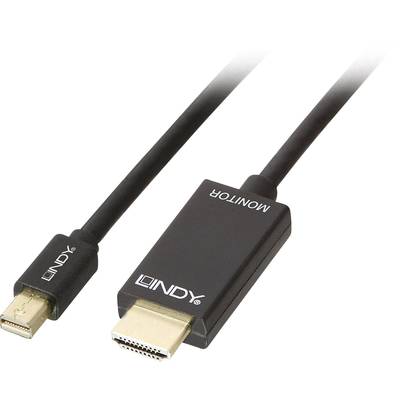 LINDY Kijelző csatlakozó / HDMI Csatlakozókábel [1x Mini DisplayPort dugó - 1x HDMI dugó] 1.00 m Fekete