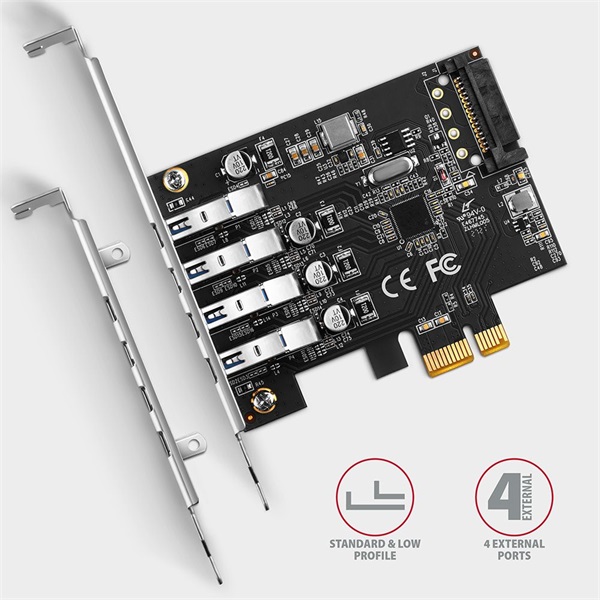 Axagon 4x USB 3.2 Gen1 bővítő kártya PCIe (PCEU-43RS)