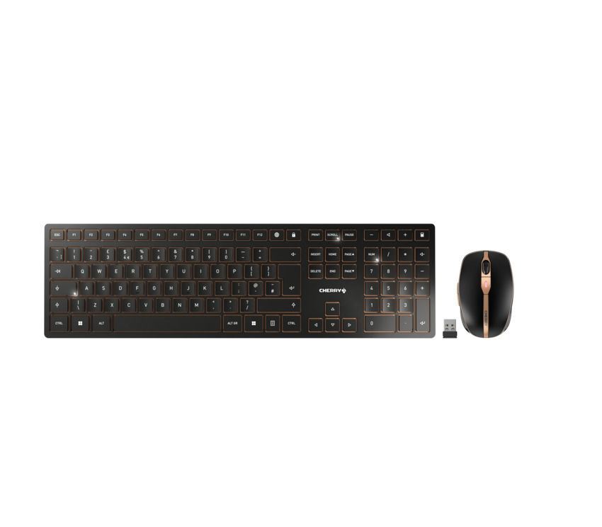 Cherry DW 9100 SLIM vezeték nélküli UK billentyűzet + egér fekete-bronz (JD-9100GB-2) Cherry DW 9100 SLIM vezeték nélküli UK billentyűzet + egér fekete-bronz (JD-9100GB-2)