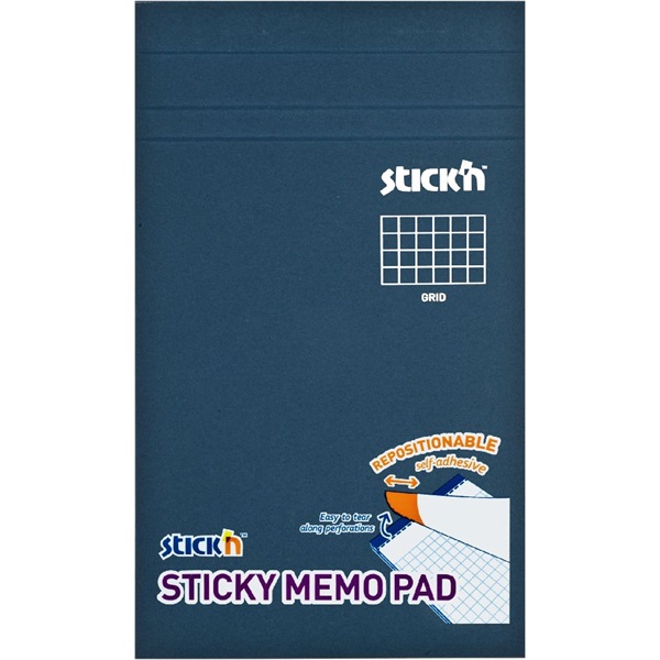 Stick`N 190,5x114mm 50 lap/tömb négyzetrácsos fehér öntapadó jegyzetfüzet