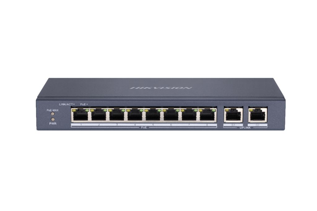 Hikvision 10/100 8x PoE + 2x gigabit combo switch (DS-3E0310P-E/M) Hikvision 10/100 8x PoE + 2x gigabit combo switch (DS-3E0310P-E/M)