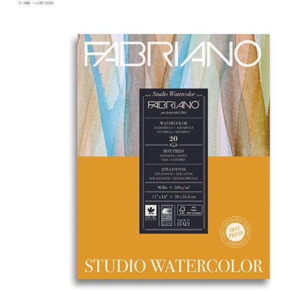 Fabriano Watercolour Studio 200g 28x35,6cm 20lapos akvarell tömb Fabriano Watercolour Studio 200g 28x35,6cm 20lapos akvarell tömb