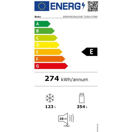 Beko B5RDNE504LDXB  ITALADAGOLÓ Felülfagyasztós hűtőszekrény