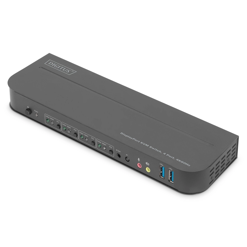 Digitus 4-Port, 4K60Hz, 4x DP in, 1x DP/HDMI out KVM Switch