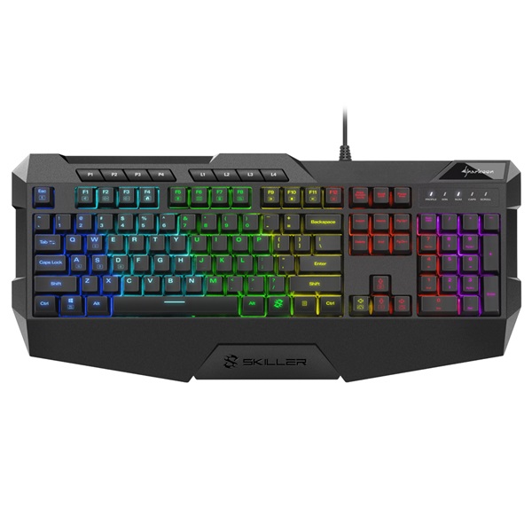 Sharkoon Billentyűzet - Skiller SGK4 (USB, RGB, csuklótámasz, multimédia, 1,8m, fekete, angol) Sharkoon Billentyűzet - Skiller SGK4 (USB, RGB, csuklótámasz, multimédia, 1,8m, fekete, angol)