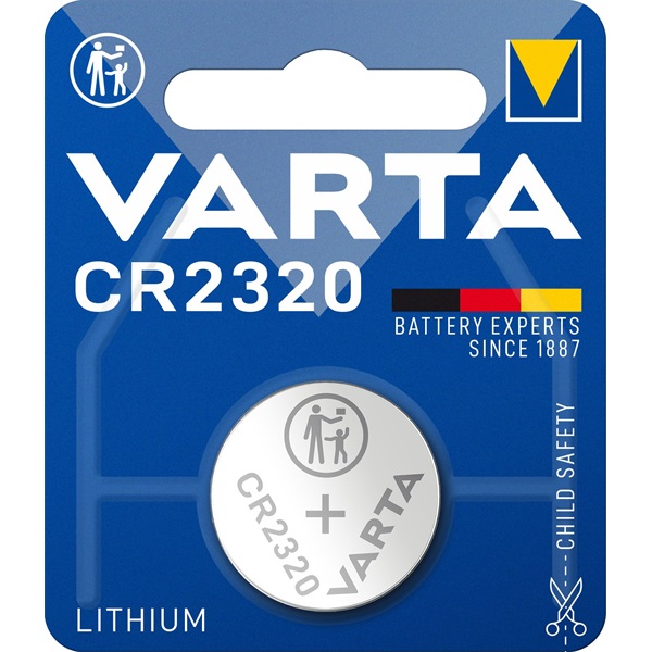 CR2320 lítium gombelem, 3 V, 135 mA, Varta BR2320, DL2320, ECR2320, KCR2320, KL2320, KECR2320, LM2320
