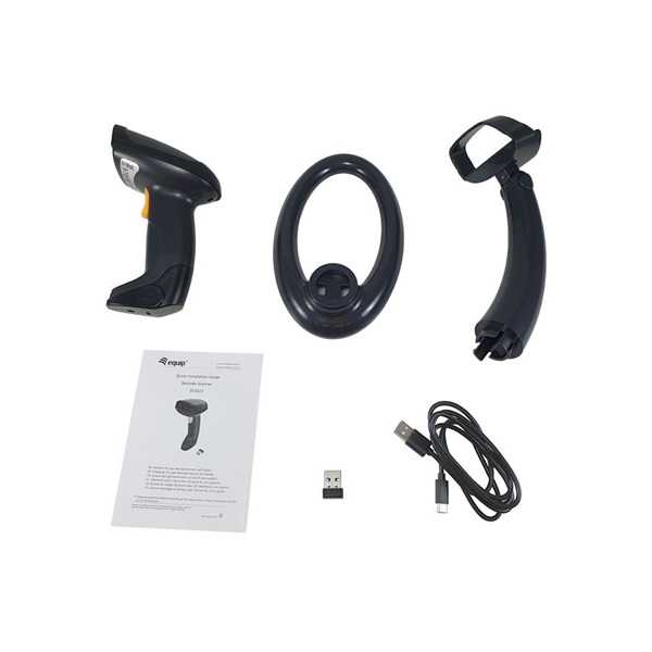EQuip Wireless 1D Laser Barcode Scanner with Stand Vonalkódolvasó Fekete
