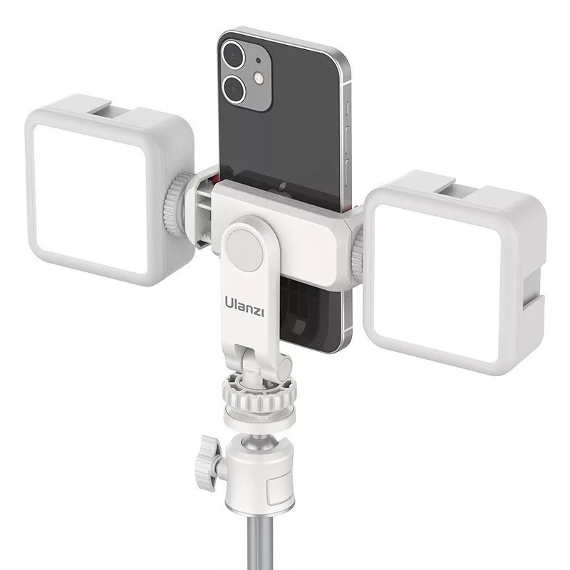 Ulanzi ST-06s telefon tartó adapter állványhoz  elforgatható  dönthető, vakupapucs adapterrel Fehér