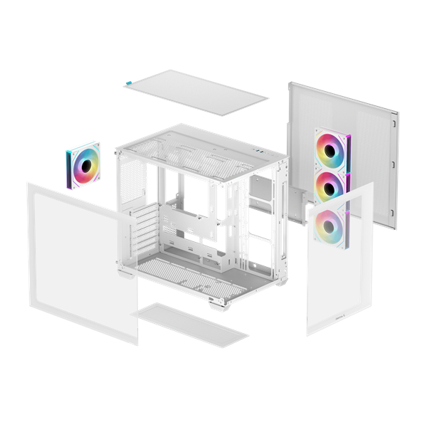 DeepCool CG530 4F WH Fehér  ablakos  4x12cm A-RGB BTF  ATX Számítógépház  