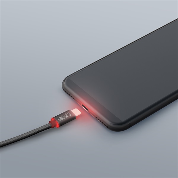 Delight USB Type-C töltőkábel 1m, fekete (55442C-BK) Delight USB Type-C töltőkábel 1m, fekete (55442C-BK)