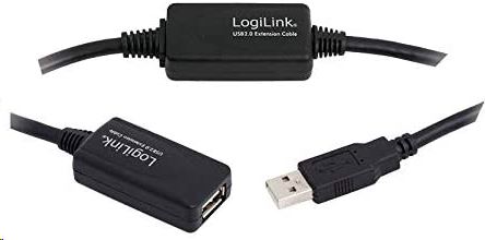 LogiLink UA0145 USB 2.0 hosszabbító kábel fekete 15m LogiLink UA0145 USB 2.0 hosszabbító kábel fekete 15m