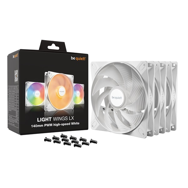 Be Quiet! LIGHT WINGS LX 140mm PWM high-speed White Triple-Pack RGB Cooler  Fehér 