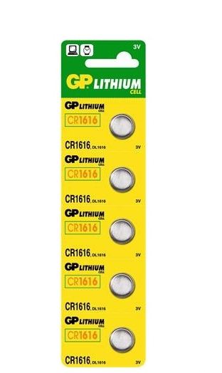 GP 3V CR Lithium gombelem CR1616 (5db/blister) (GPCR1616) GP 3V CR Lithium gombelem CR1616 (5db/blister) (GPCR1616)