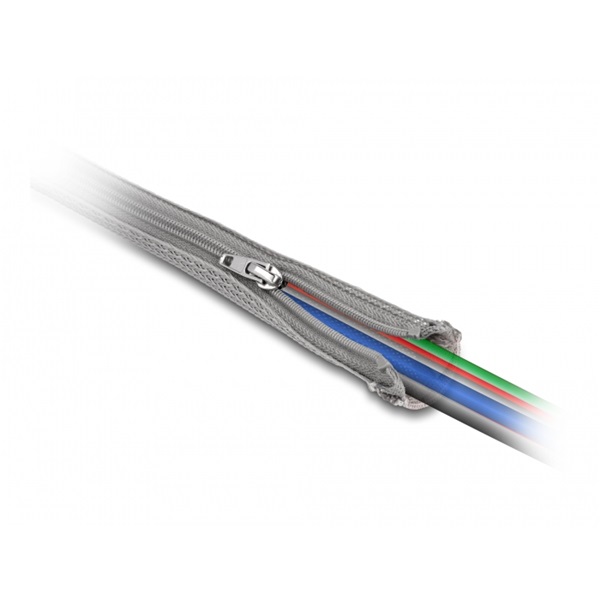 Delock 20826 1mx50mm szürke hőálló zipzáras fonott kábelharisnya Delock 20826 1mx50mm szürke hőálló zipzáras fonott kábelharisnya