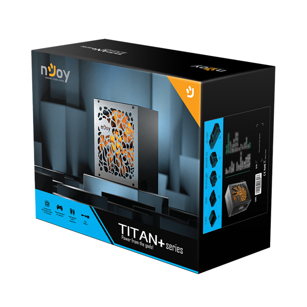 NJOY 650W  Titan+ 650 80 Plus Bronze Aktív PFC 12cm Tápegység 
