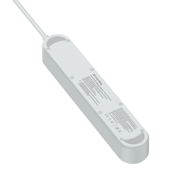 COLORWAY Hálózati elosztó, CW-CHE44PDW, 4 dugalj, 4xUSB (Type-C 2PD20W + 2USB QC3.0) (20 W), 2 m, fehér