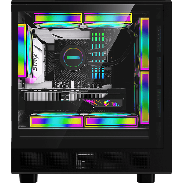 Formula Számítógépház - Air Mesh G2 Black (fekete, ablakos, 3x12cm venti, mATX, 2xUSB3.0)