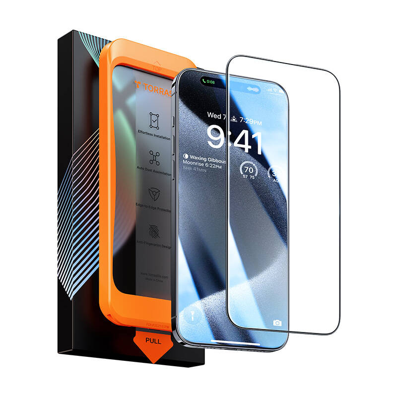 Edzett üveg iPhone 15 Torras InstaII Master iPhone 15-hez