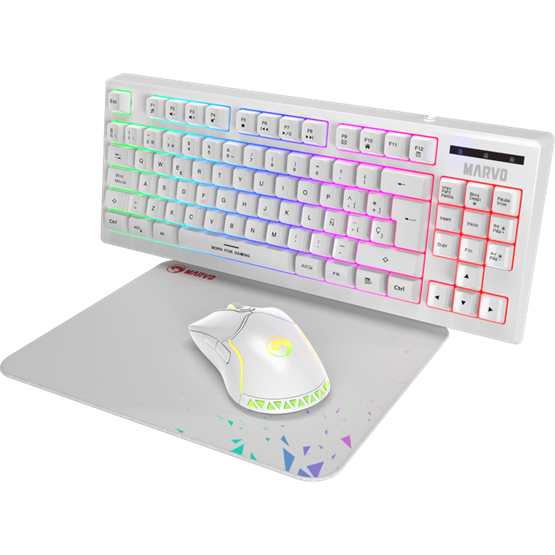 BILL MARVO Loot 30 billentyűzet+egér+egérpad combo - Fehér - UK /Membrán/