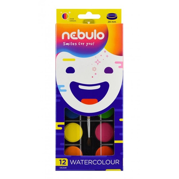 Nebulo 28 mm-es 12db-os vízfesték készlet Nebulo 28 mm-es 12db-os vízfesték készlet