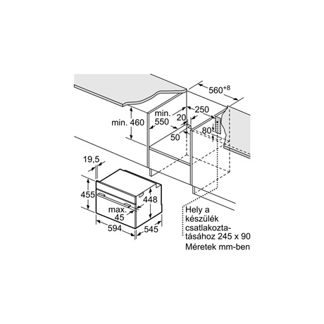Bosch CFA634GS1 MIKROHULLÁMÚ SÜTŐ BEÉPÍTHETŐ