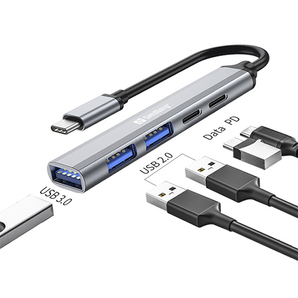 Sandberg USB-C to 3xUSB-A+2xUSB-C SAVER Notebook Dokkoló