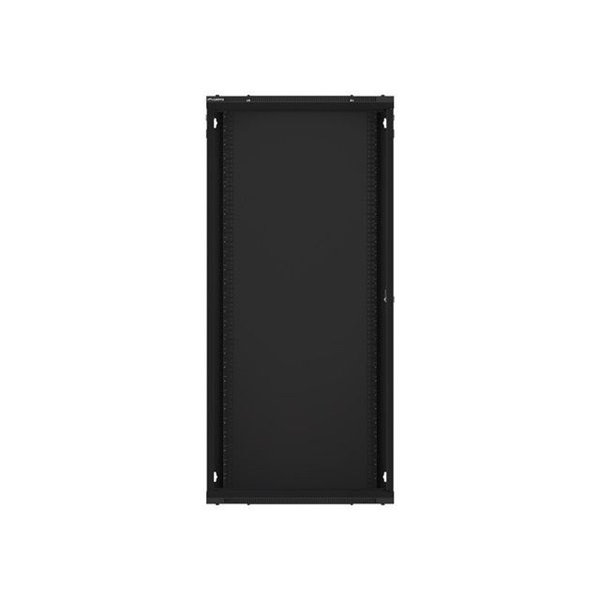 Lanberg WF01-6627-10B 19" 27U SZÉL:600 MÉLY:600 MAG:1307 lapraszerelt üvegajtós fekete fali rack szekrény