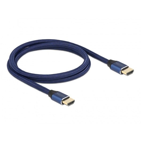 Delock 85446 1m Ultra nagy sebességű HDMI 48Gbps 8K 60Hz kék kábel Delock 85446 1m Ultra nagy sebességű HDMI 48Gbps 8K 60Hz kék kábel