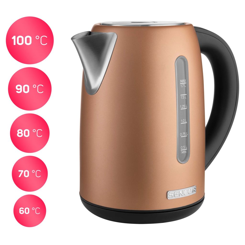 Sencor SWK 7706GD vízforraló hőmérséklet szabályozóval aranyszínű