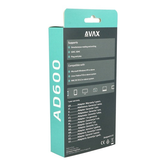 ADA AVAX AD600 CONNECT+ Type C 3.2 - SD/MICRO SD szupergyors kártyaolvasó