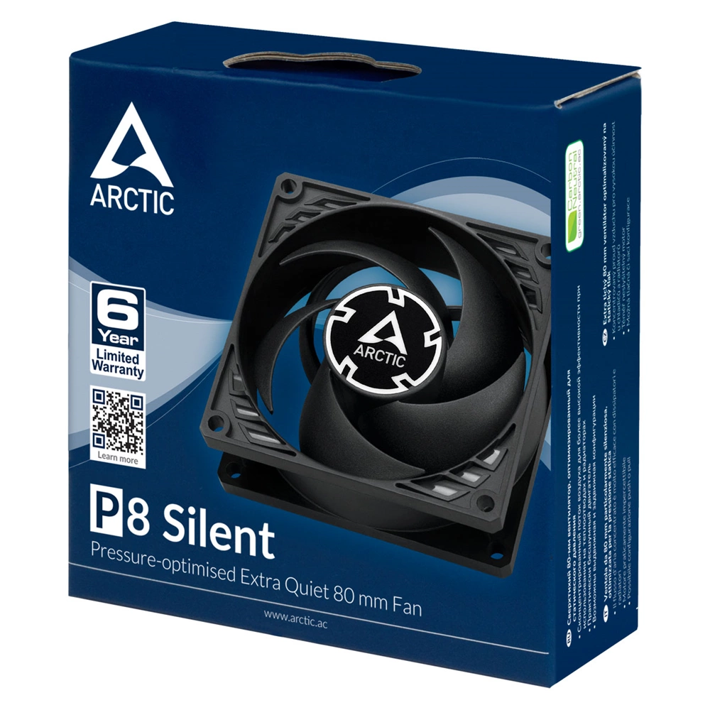 ARCTIC P8 Silent (Black) 5 Pack 80mm-es alacsony zajú ventilátor