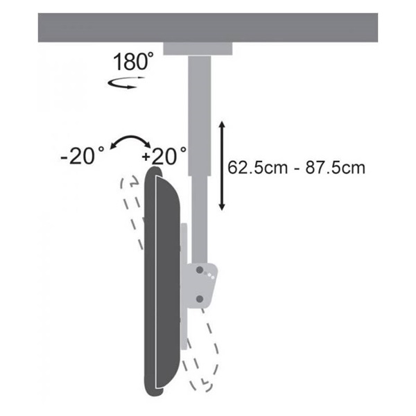 SBOX CPLB-28S dönthető forgatható 23"-42" mennyezeti fali konzol SBOX CPLB-28S dönthető forgatható 23"-42" mennyezeti fali konzol