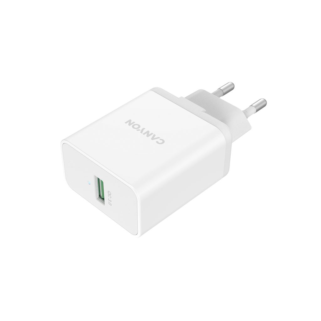 Canyon CNE-CHA24W Quick Charge 3.0 hálózati töltő fehér Canyon CNE-CHA24W Quick Charge 3.0 hálózati töltő fehér