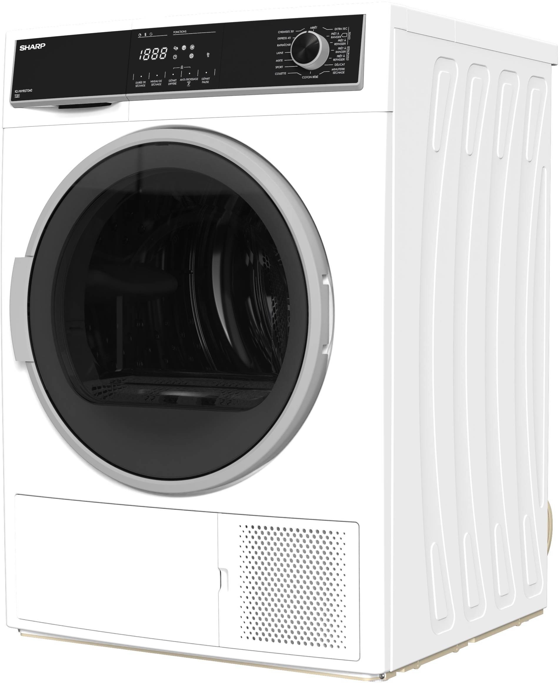 Sharp KD-HHH8S7GW21-EE Hőszivattyús szárítógép – 8 Kg, B Energiaosztály, Buzzer Cancel funkció, Sharp KD-HHH8S7GW21-EE Hőszivattyús szárítógép – 8 Kg, B Energiaosztály, Buzzer Cancel funkció,