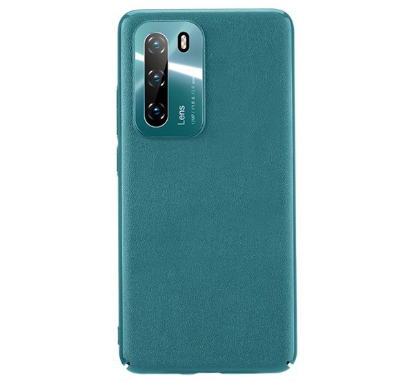 JOYROOM STAR LORD műanyag telefonvédő (ultravékony, fém kameravédő keret, bőr hatású bevonat) ZÖLD [Huawei P40]