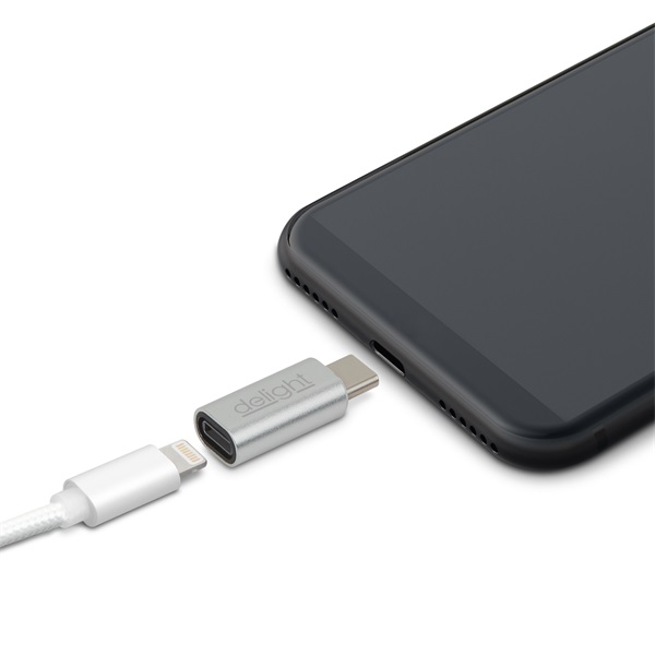 Delight Type-C - iPhone Lightning adapter ezüst (55448B)