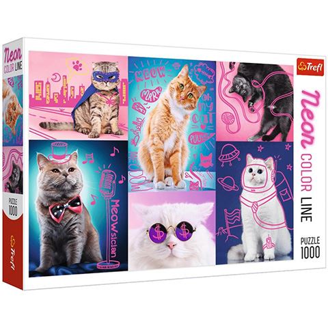 Trefl Neon Color Line: Szuper macskák 1000db-os puzzle (10581T) Trefl Neon Color Line: Szuper macskák 1000db-os puzzle (10581T)