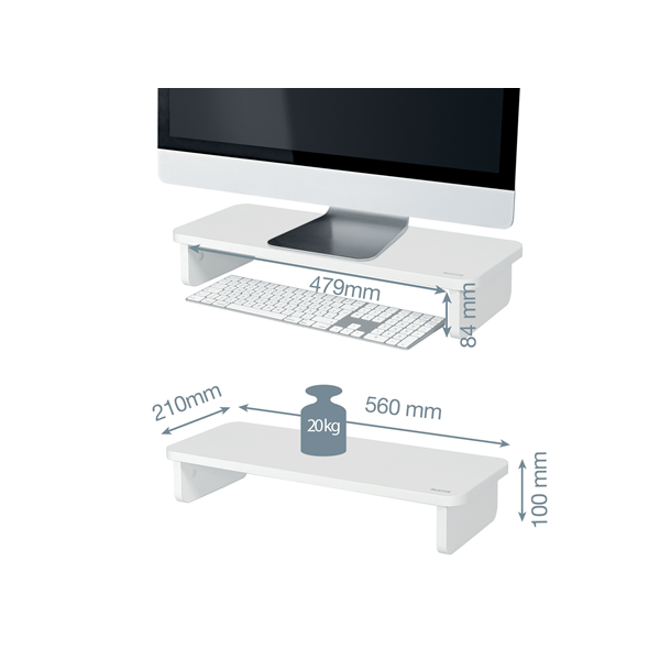 LEITZ 64340001 Ergo Monitorállvány  fehér
