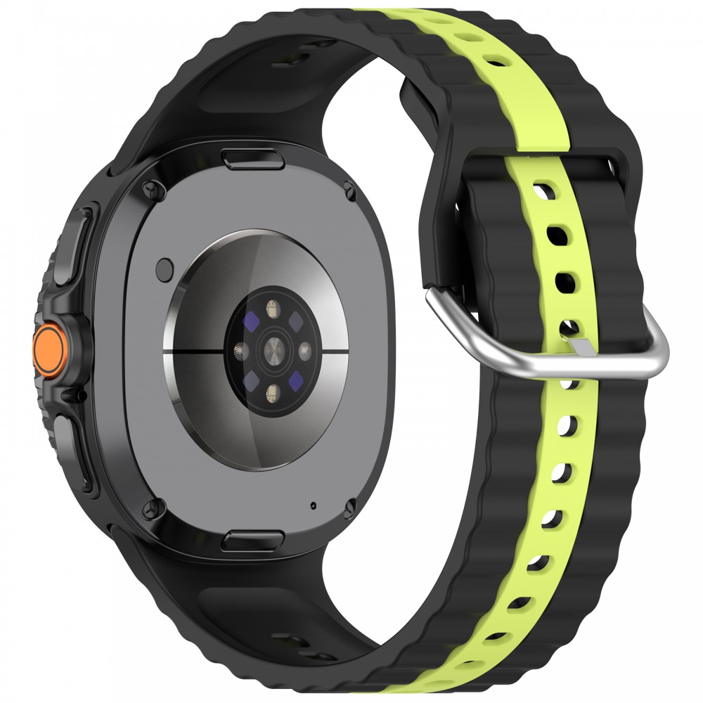 Samsung Galaxy Watch 8/Classic óraszíj sárga csíkokkal,22mm