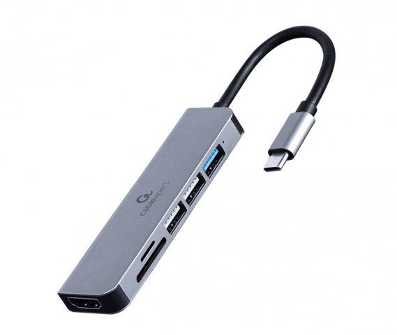 Gembird Multi Port Adapter USB Type C 6in1 USB hub szürke (A-CM-COMBO6-02) Gembird Multi Port Adapter USB Type C 6in1 USB hub szürke (A-CM-COMBO6-02)