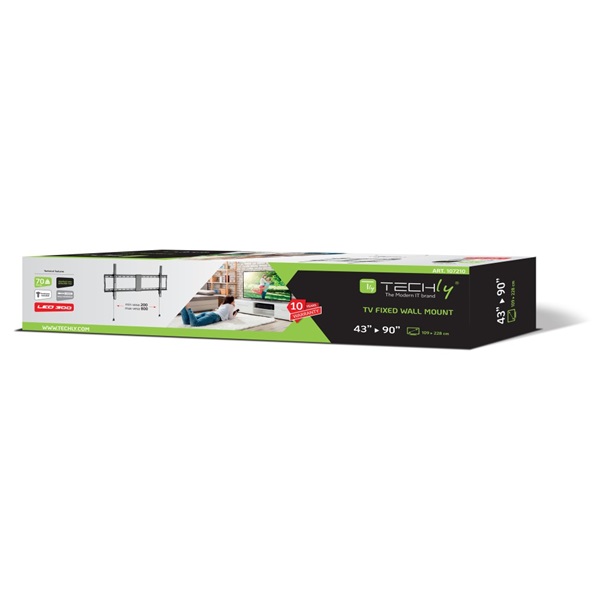 TECHLY ICA-PLB 948F 43-90" LCD kijelzőhöz fix fali konzol  fekete