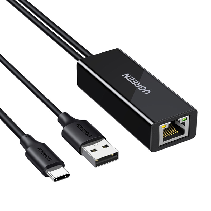 Ugreen CR110 USB-C RJ45 100Mbs Ethernet adapter Fekete