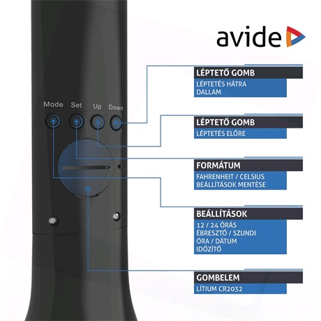 Avide ABLDL-CALENDAR-5W-BL LED ASZTALI LÁMPA NAPTÁR FEKETE 5W Avide ABLDL-CALENDAR-5W-BL LED ASZTALI LÁMPA NAPTÁR FEKETE 5W